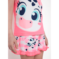 Pijama Manga Curta Viscolycra Menina Vaca Romântica - 4