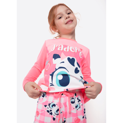 Pijama Manga Longa Viscolycra Menina Vaca Romântica