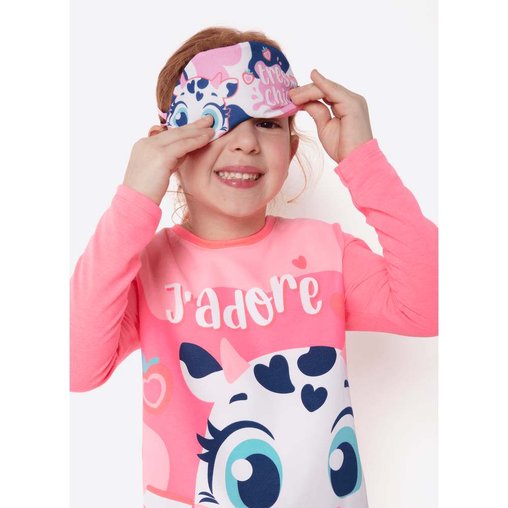Pijama Manga Longa Viscolycra Menina Vaca Romântica - 3
