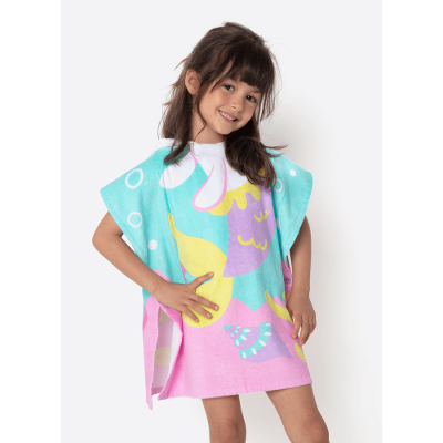 Poncho de Praia Menina Sereia