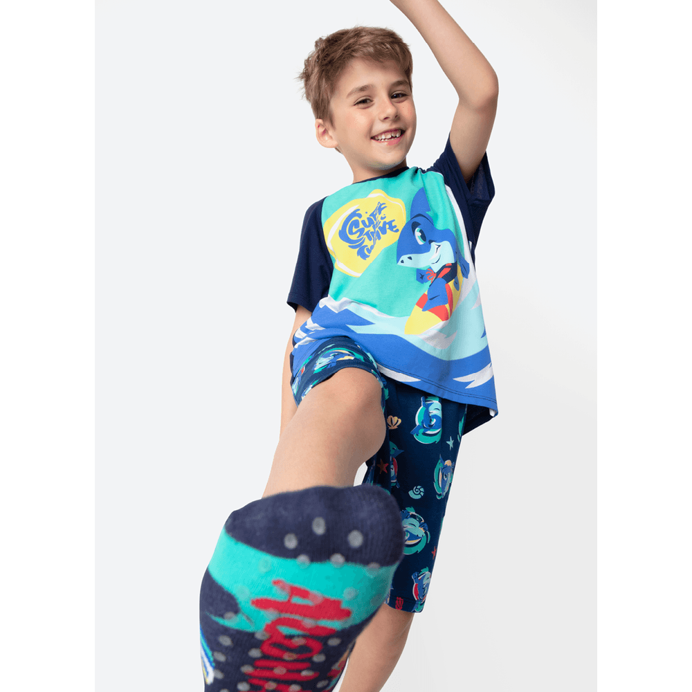 Pijama Manga Curta Viscolycra Menino Tubarão Aloha - 2