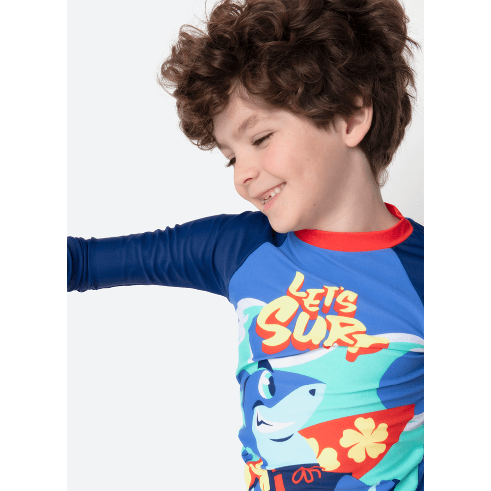 Camiseta Manga Longa Menino Tubarão Aloha - 2