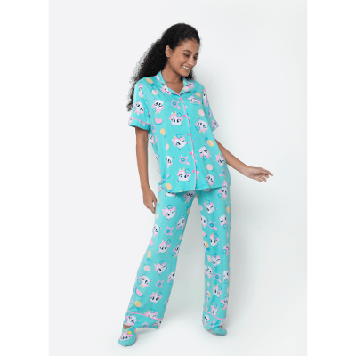 Pijama Manga Curta Viscolycra Adulto Feminino Unicórnio Aloha