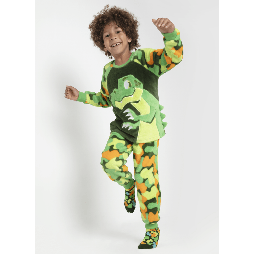 Pijama Manga Longa Soft Menino Dino Trio - 1