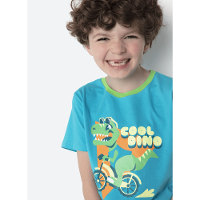 Pijama Manga Curta Algodão Menino Dino Miami - 2
