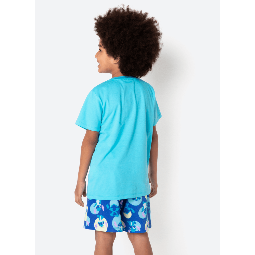 Pijama Manga Curta Algodão Menino Stitch - 3