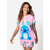 Pijama Manga Curta Viscolycra Feminino Stitch - 1