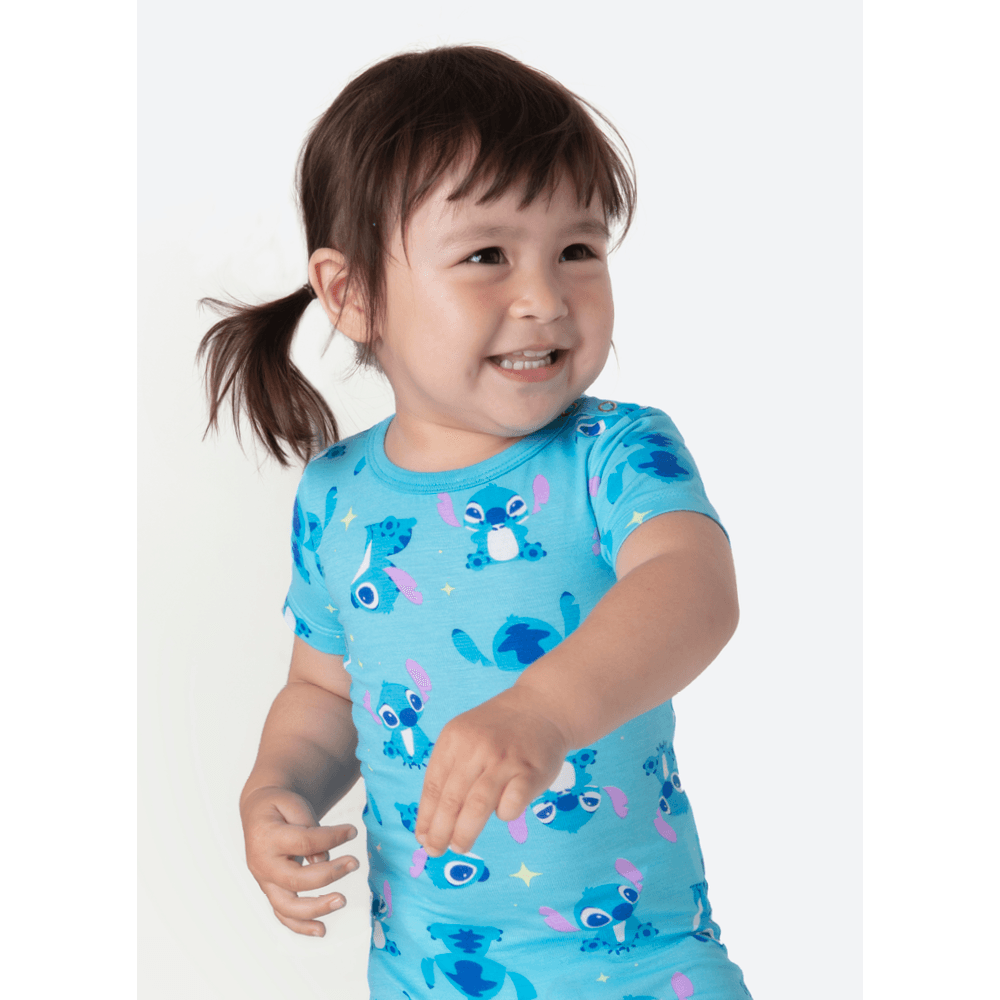 Macacão Manga Curta Viscolycra Bebê Menina Stitch - 1