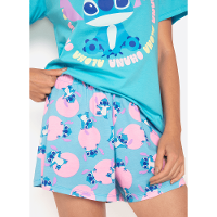 Pijama Manga Curta Algodão Feminino Stitch - 4