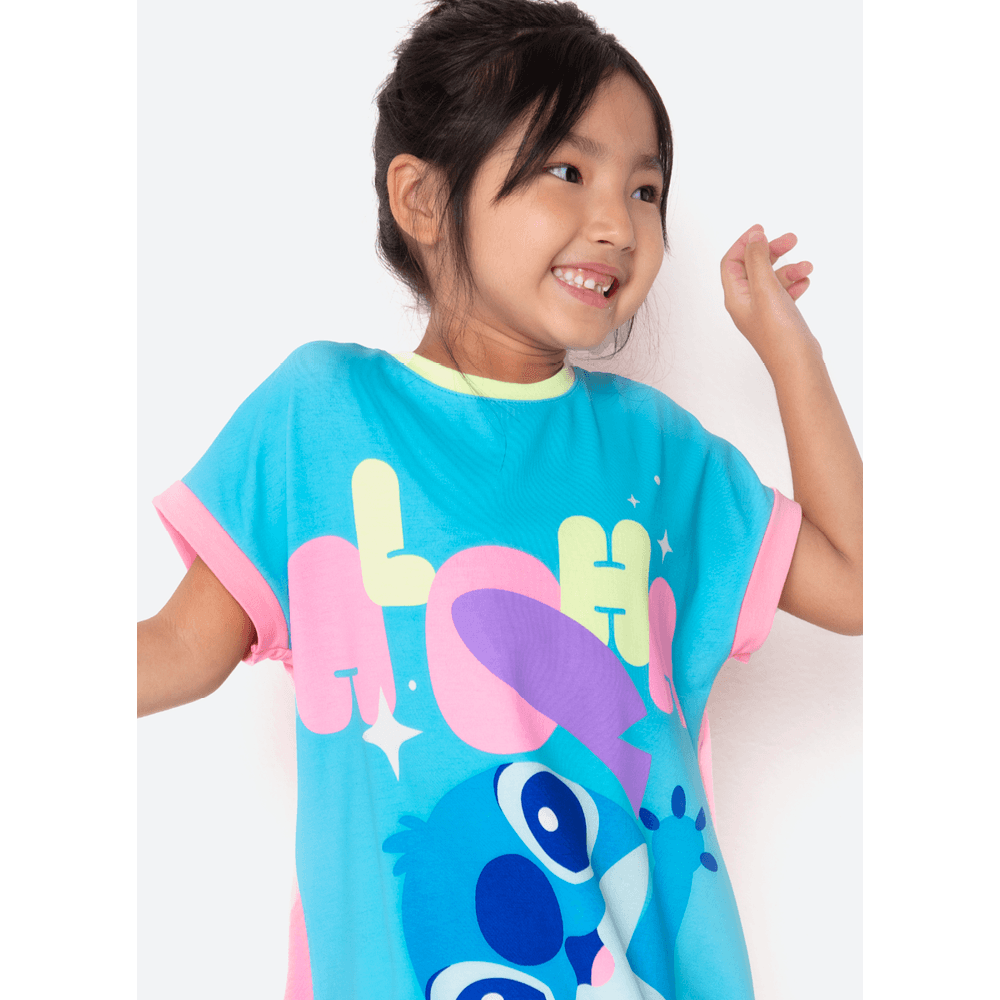 Camisola Manga Curta Viscolycra Menina Stitch - 2