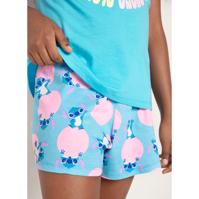 Pijama Manga Curta Algodão Menina Teen Stitch