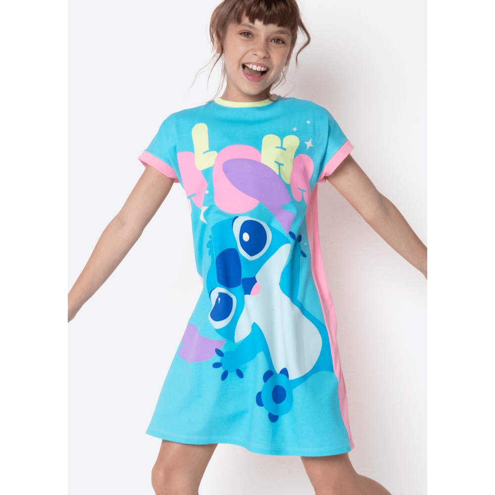 Camisola Manga Curta Viscolycra Menina Teen Stitch - 3