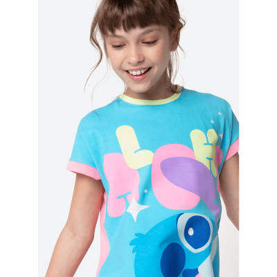 Camisola Manga Curta Viscolycra Menina Teen Stitch