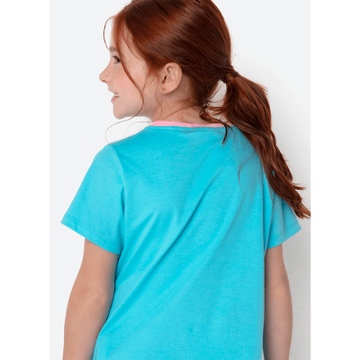 Pijama Manga Curta Algodão Menina Stitch