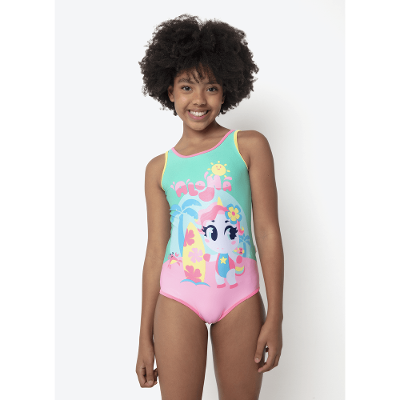 Maiô Menina Teen Unicórnio Aloha