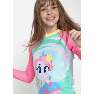 Camiseta Menina Teen Unicórnio Aloha