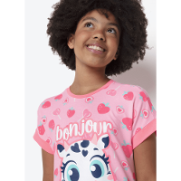 Camisola Manga Curta Viscolycra Menina Teen Vaca Romântica - 2