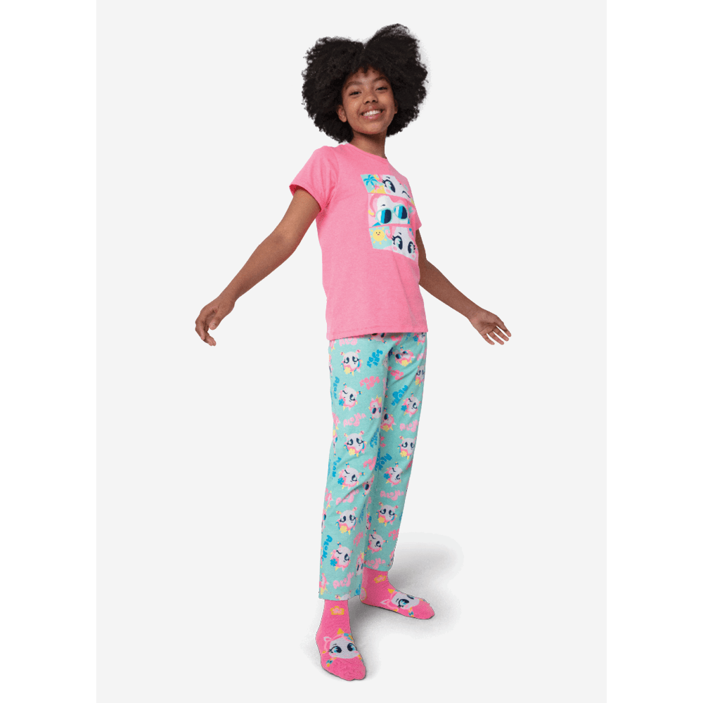 Pijama Manga Curta Algodão Menina Teen Unicórnio Aloha - 1