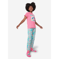 Pijama Manga Curta Algodão Menina Teen Unicórnio Aloha - 1