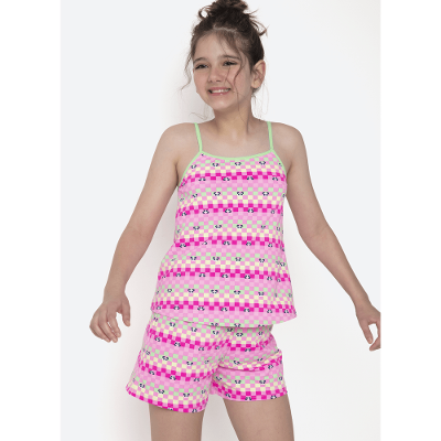 Pijama Regata Microfibra Menina Teen Panda Miami