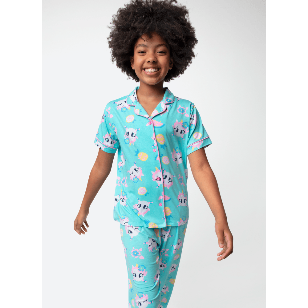 Pijama Manga Curta Viscolycra Menina Teen Estampado Unicórnio Aloha - 1