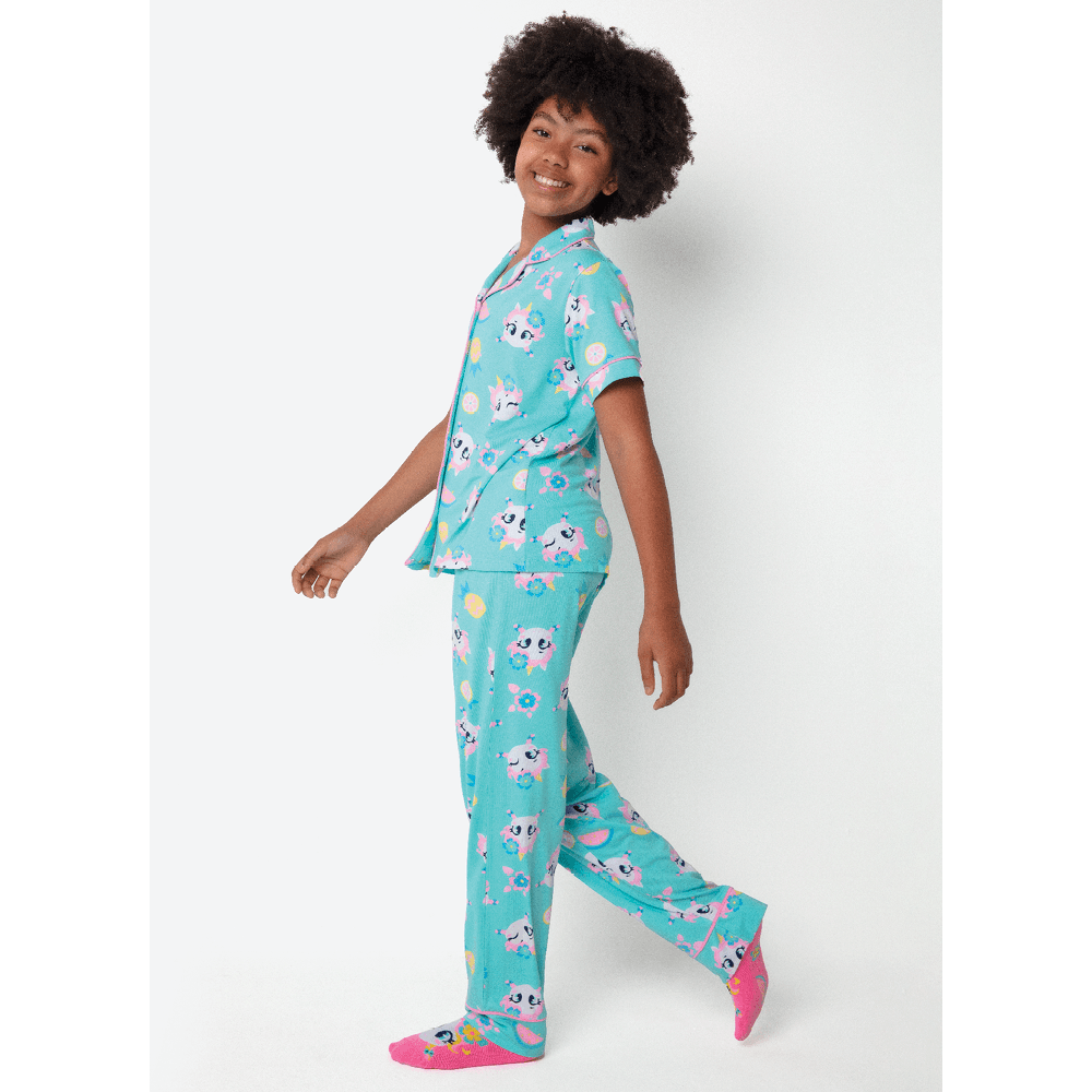 Pijama Manga Curta Viscolycra Menina Teen Estampado Unicórnio Aloha - 3