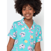Pijama Manga Curta Viscolycra Menina Teen Estampado Unicórnio Aloha - 2