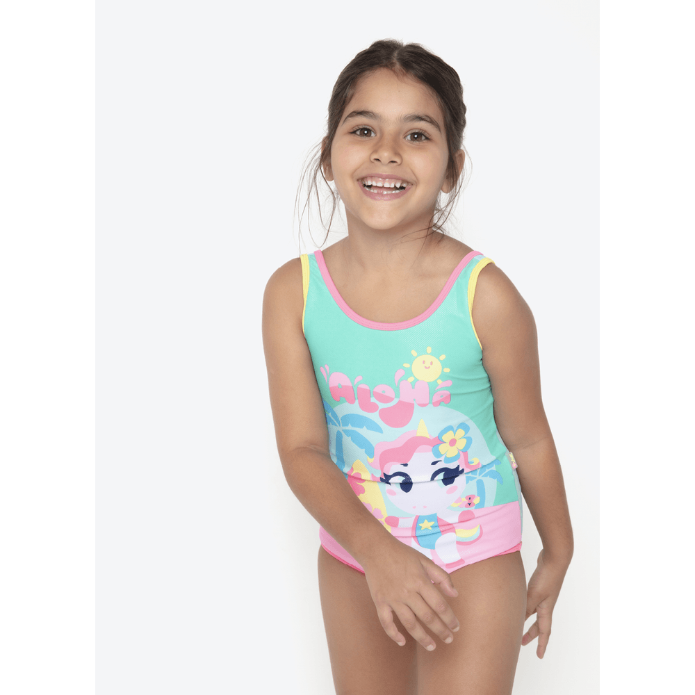 Maiô Menina Unicórnio Aloha - 3