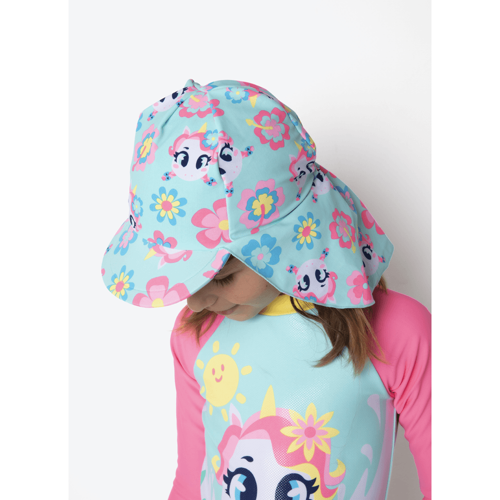 Chapéu com Proteção Solar Menina Unicórnio Aloha - 2