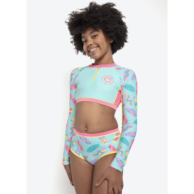 Conjunto Camiseta e Calcinha Menina Teen Unicórnio Aloha