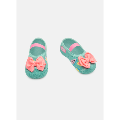 Meia Sapatilha com Laço Bebê Menina Unicórnio Aloha