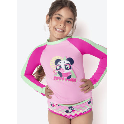 Conjunto Camiseta e Calcinha Menina Panda Miami