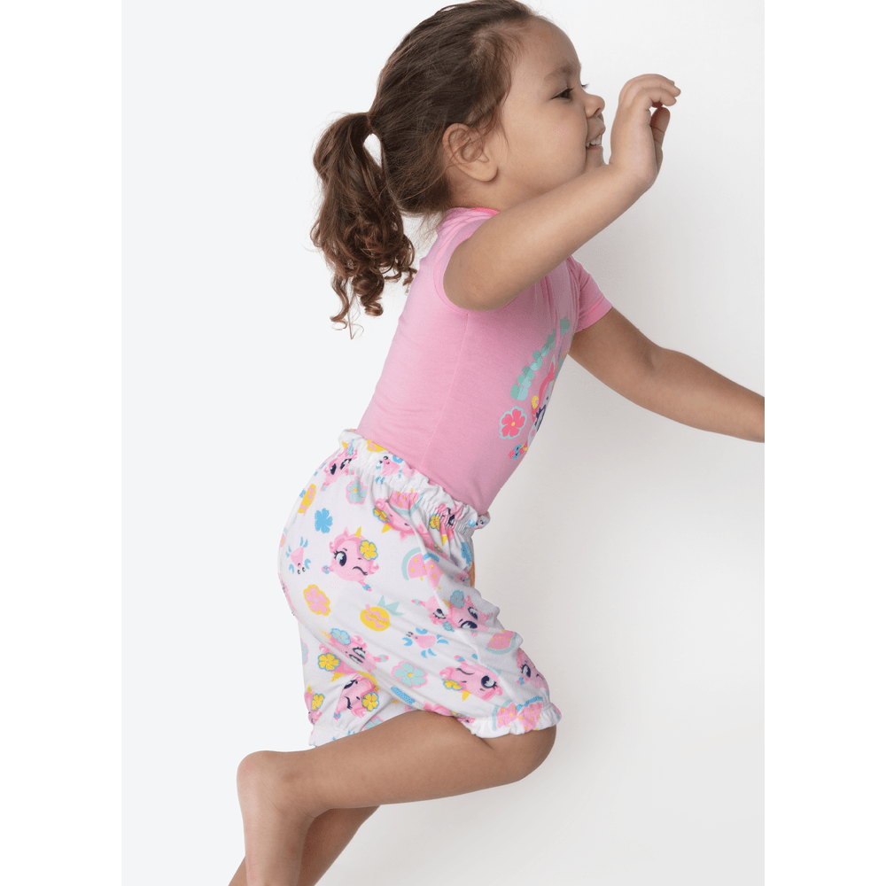 Pijama Manga Curta Viscolycra Bebê Menina Unicórnio Aloha - 3