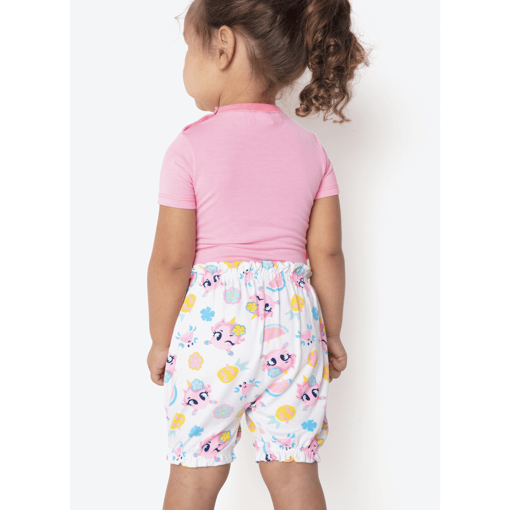 Pijama Manga Curta Viscolycra Bebê Menina Unicórnio Aloha - 4