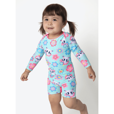 Macacão Manga Longa Bebê Menina Unicórnio Aloha