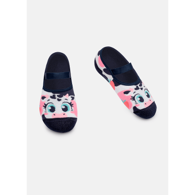 Meia Sapatilha Antiderrapante Feminina Vaca Romântica