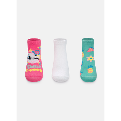 Kit com 3 meias Menina Unicórnio Aloha