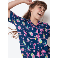 Pijama Manga Curta Viscose Menina Teen Panda Miami - 2
