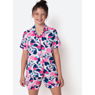 Pijama Manga Curta Viscose Menina Teen Vaca Romântica