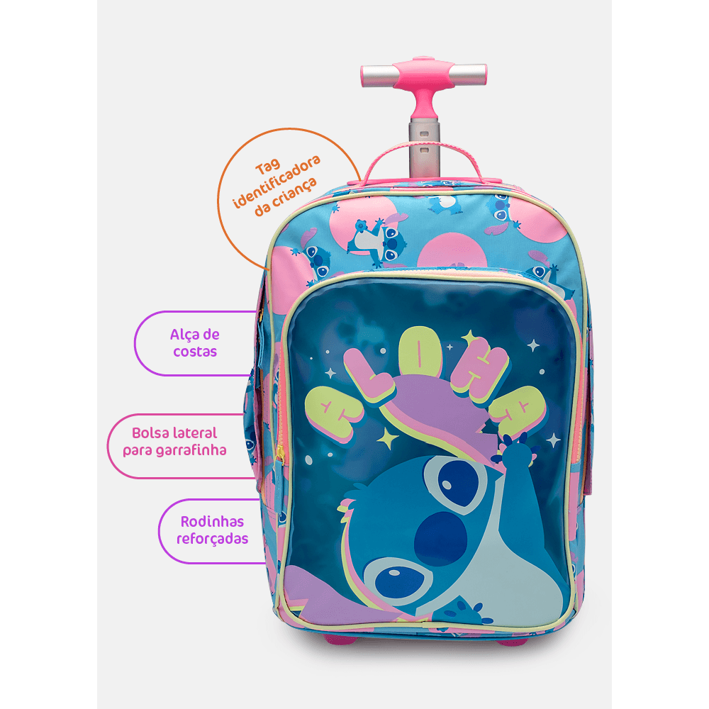 Mochila com Rodinha Grande Stitch - 7