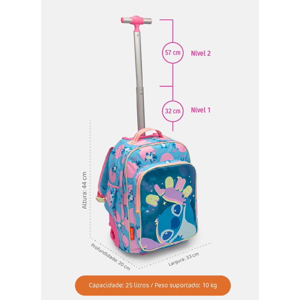 Mochila com Rodinha Grande Stitch - 8