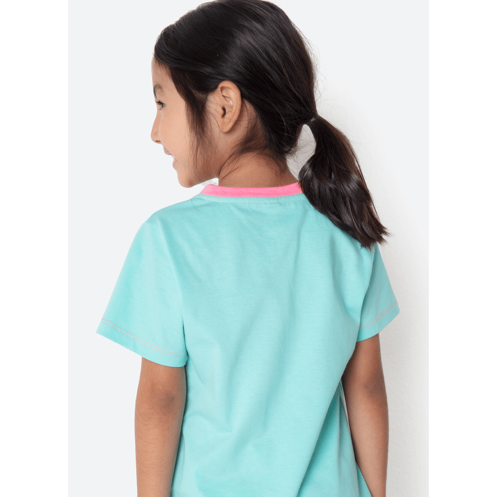 Pijama Manga Curta Algodão Menina Pet Sereia - 3