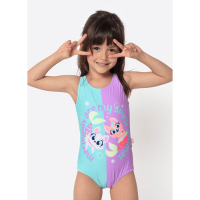 Maiô com Proteção Solar Menina Pet Sereia