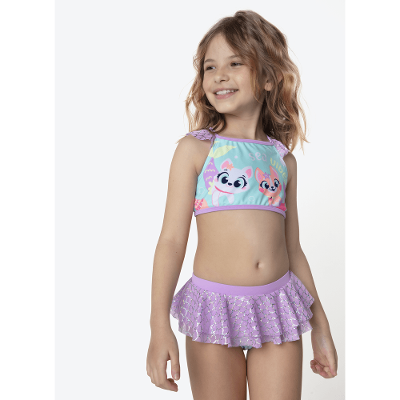 Biquíni com Proteção Solar Menina Pet Sereia