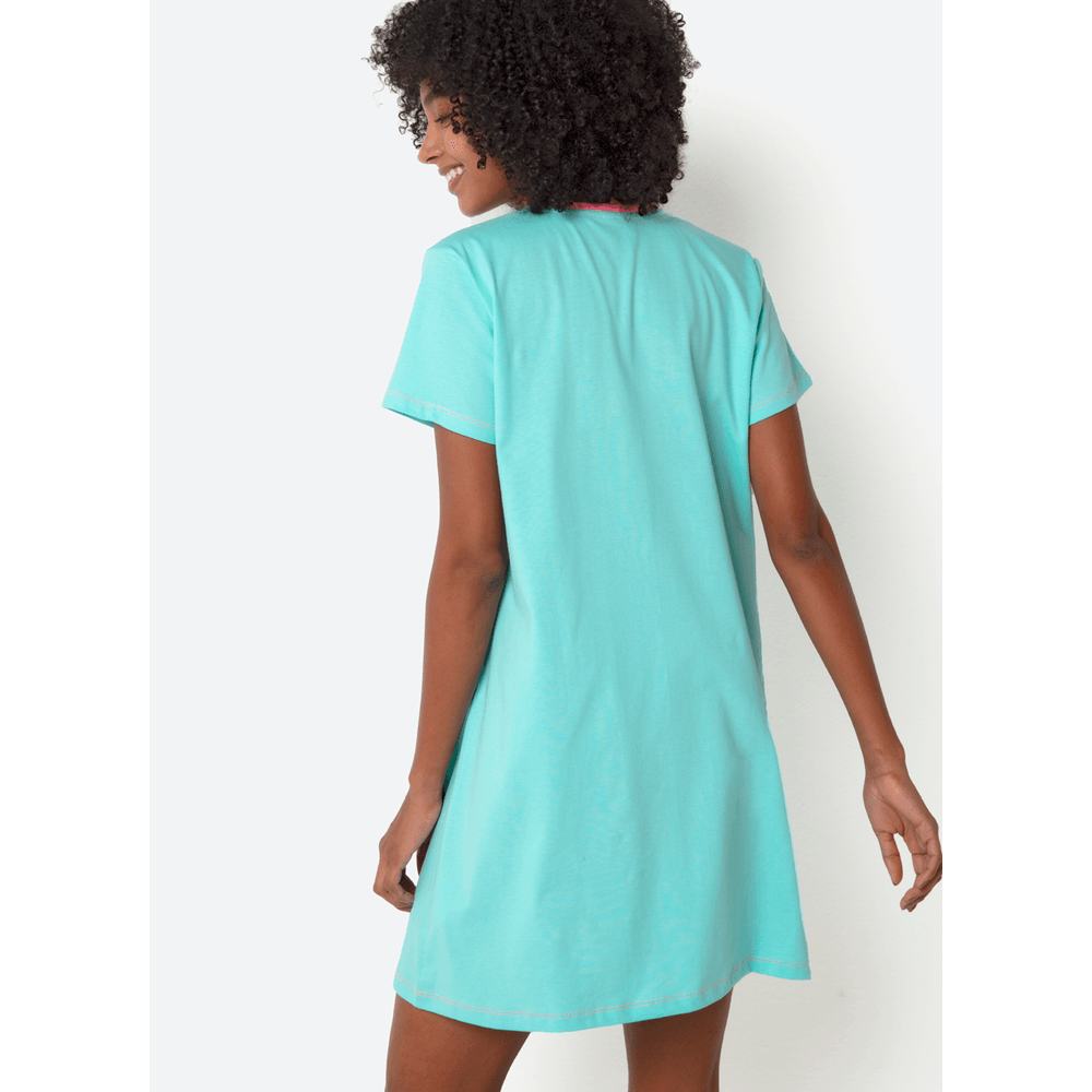 Camisola Manga Curta Algodão Feminina Pet Sereia - 4