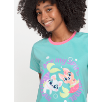 Camisola Manga Curta Algodão Feminina Pet Sereia - 2