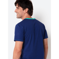 Pijama Manga Curta Algodão Masculino Tubarão Aloha - 4