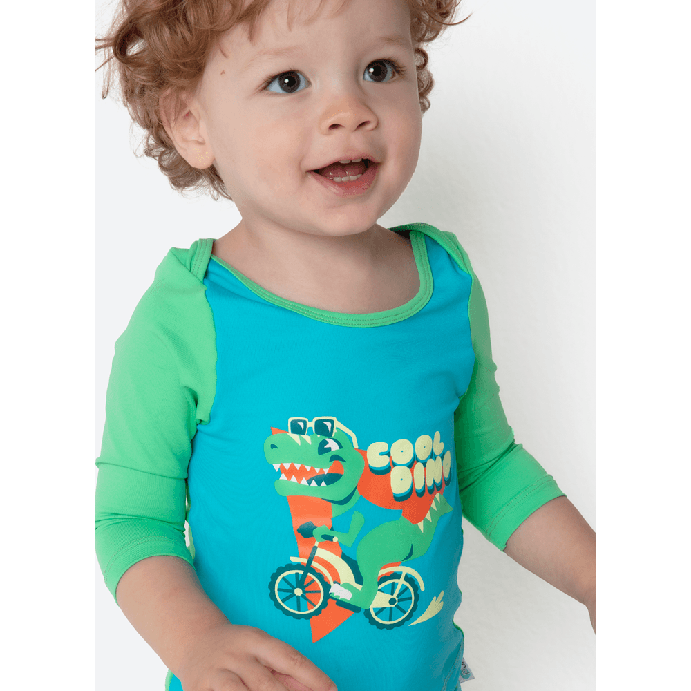 Conjunto Camiseta e Sunga Bebê Menino Dino Miami - 1