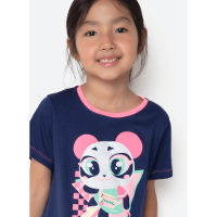 Camisola Manga Curta Algodão Menina Panda Miami - 2