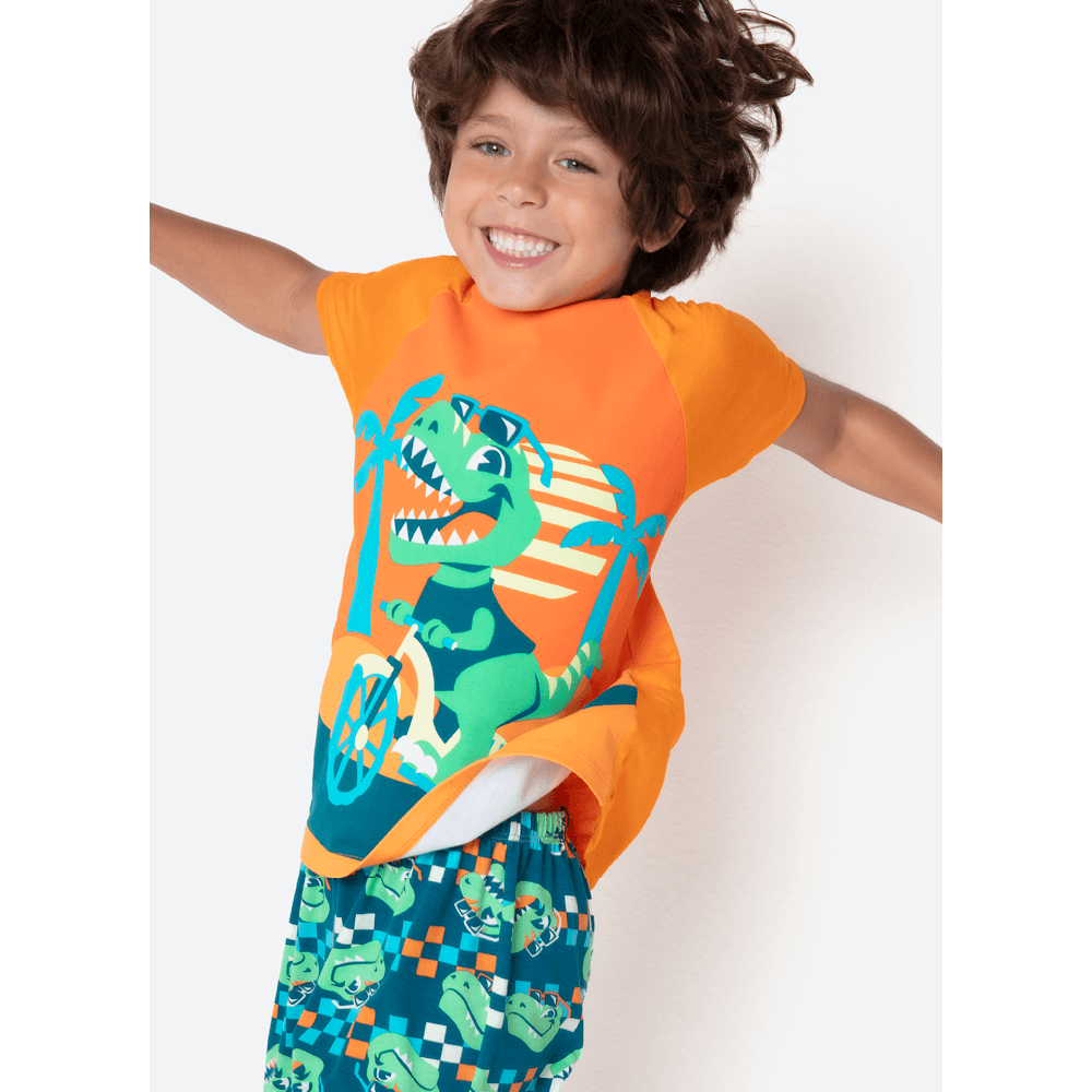 Pijama Manga Curta Viscolycra Menino Dino Miami - 3
